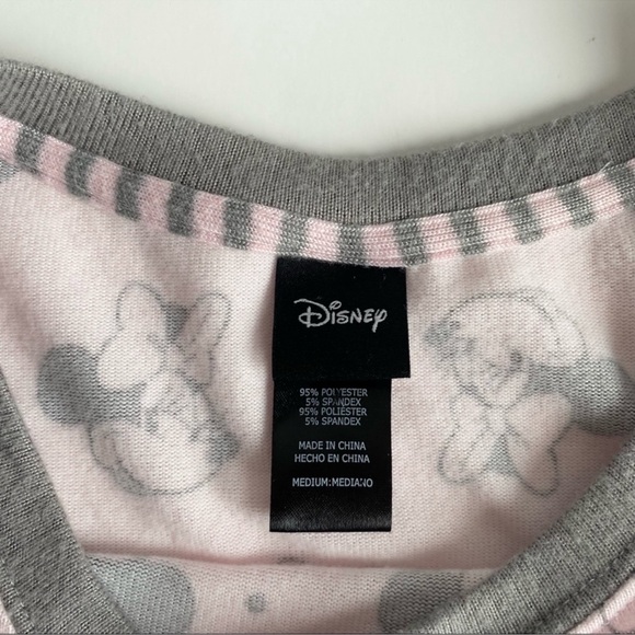 Disney Minnie Mouse Pink/Grey Cozy 2pc Pajama/ Lounge Set - Picture 8 of 15